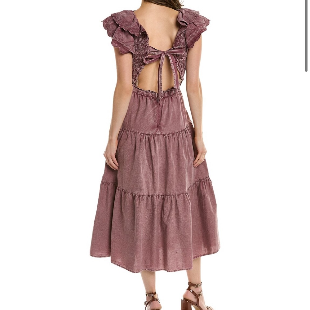 NWT SEA NY Heidi Heart Quilt Flutter Midi Dress Size 10 - Picture 2 of 7